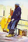 Construction Canvas Paintings - Construction Worker